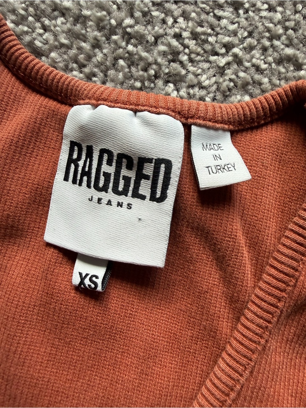 The Ragged Priest Rust Ribbed Cropped Tank with Pink Logo - Picture 2 of 6